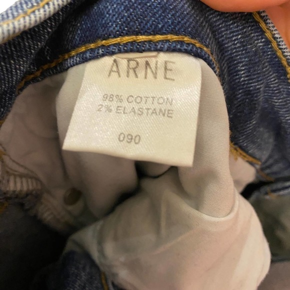 Arne womens Ankle Skinny Jeans Denim Stretch Mid Rise Pockets Pockets Blue 34 - Picture 7 of 8